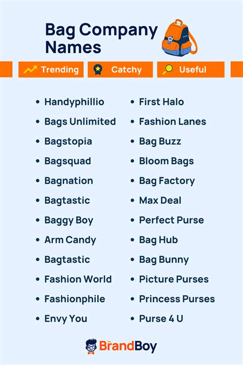bags names ideas